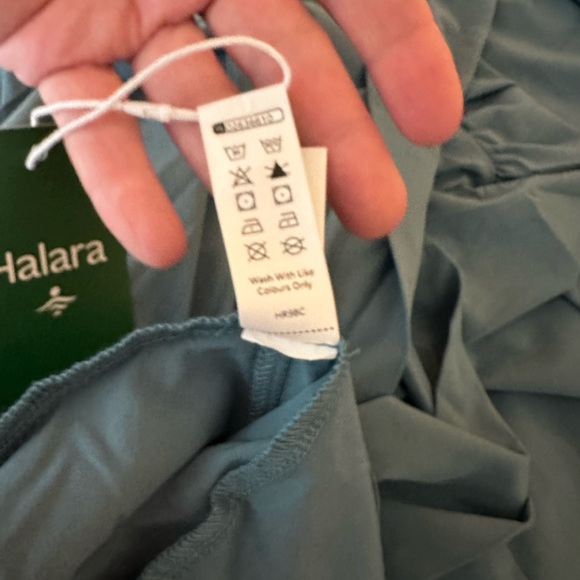 Halara Blue Hi/Waisted Shirred Tie‎ Front Back Wide Leg Palazzo-Like Pants NWT M - Picture 11 of 16